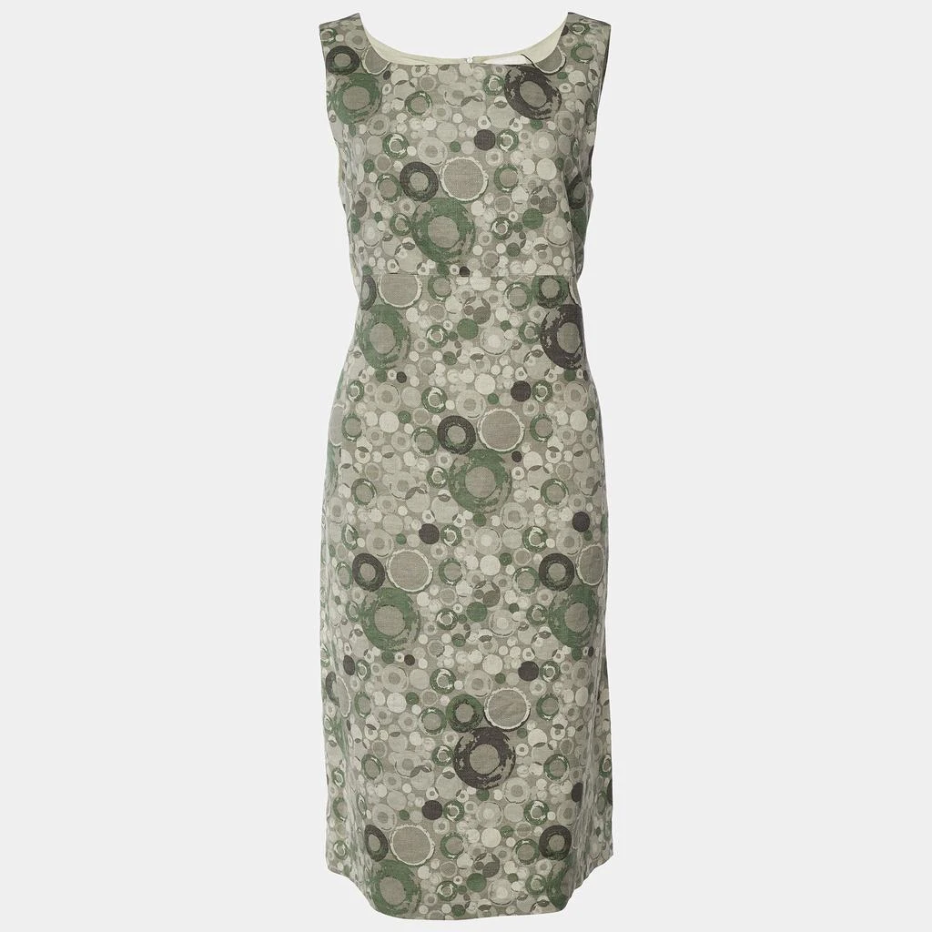 商品[二手商品] S'MAX MARA|S'Max Mara Grey Printed Linen Sleeveless Dress L,价格¥1075,第1张图片