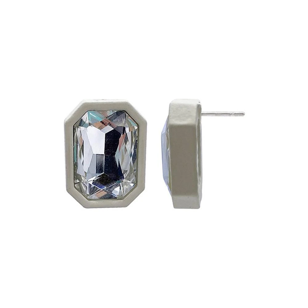 商品ADORNIA|Edged Crystal Cushion Centre Stud Earrings,价格¥145,第4张图片详细描述