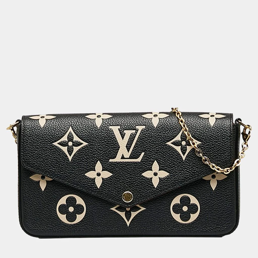 商品[二手商品] Louis Vuitton|  Louis Vuitton Black Bicolor Monogram Empreinte Pochette Felicie,价格¥14653,第1张图片