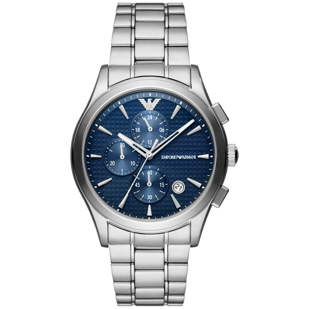 商品Emporio Armani|Men's Chronograph Stainless Steel Bracelet Watch 42mm,价格¥2429,第1张图片