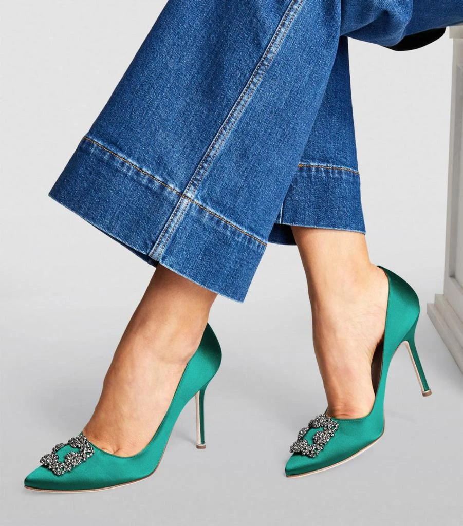 商品Manolo Blahnik|Satin Hangisi Pumps 105,价格¥9538,第2张图片详细描述