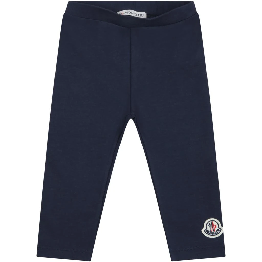 商品Moncler|Moncler Blue Leggings For Babies With Logo Patch,价格¥920,第1张图片