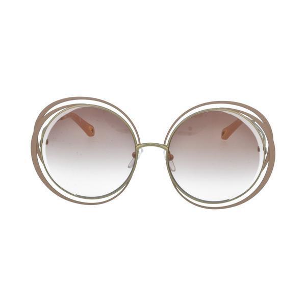 商品Chloé|Chloé 蔻依 Carlina 金色裸色女士太阳镜 CE155S,价格¥2325,第1张图片