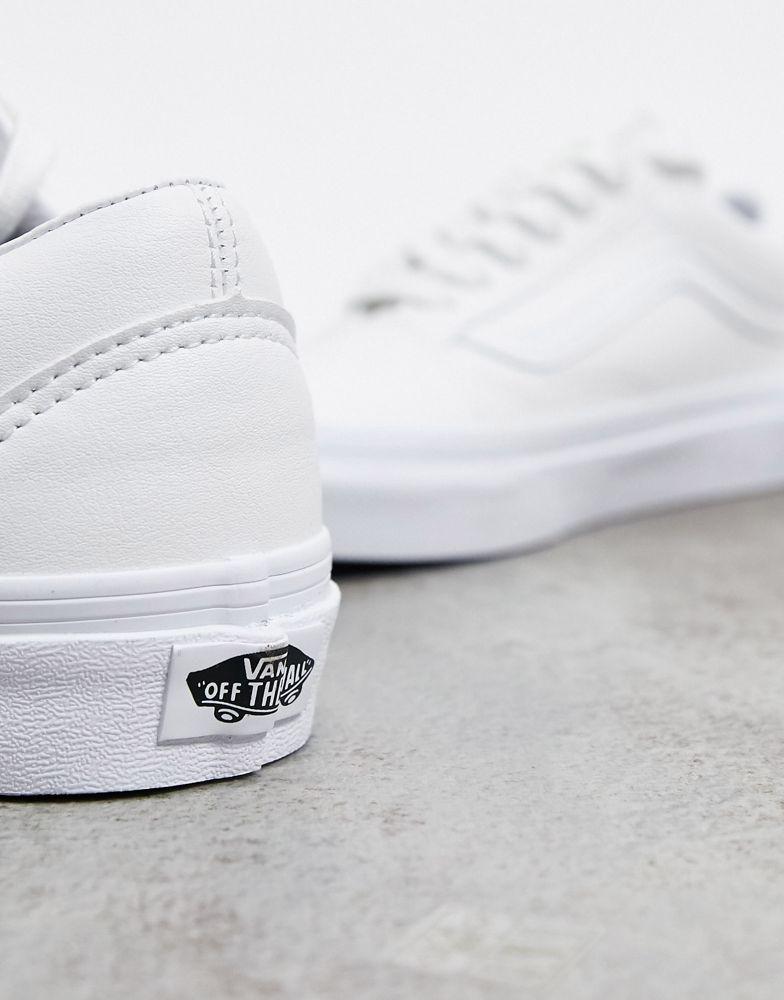 Vans Old Skool faux leather trainers in white商品第2张图片规格展示