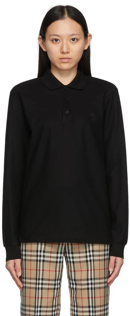 商品Burberry|Black Core Long Sleeve Polo,价格¥4397,第1张图片