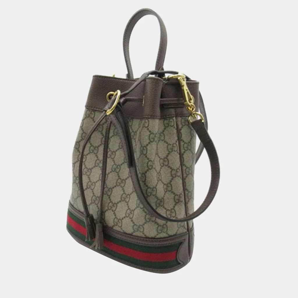商品[二手商品] Gucci|Gucci Brown Canvas GG Supreme Small Ophidia Bucket Bag,价格¥11065,第2张图片详细描述