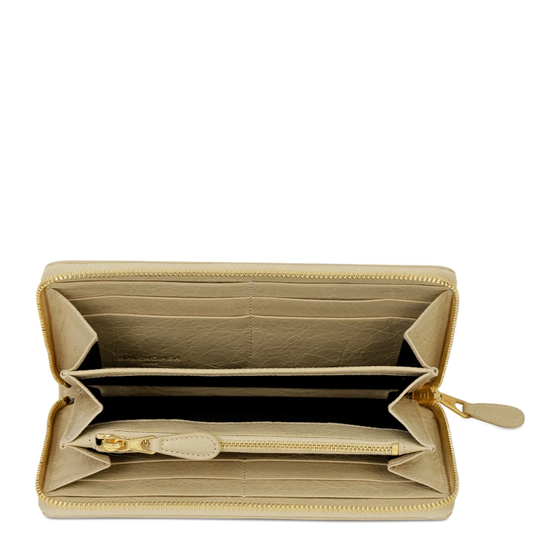 BALENCIAGA 女士浅咖色拉链小号钱包 253053-D940G-9620 商品