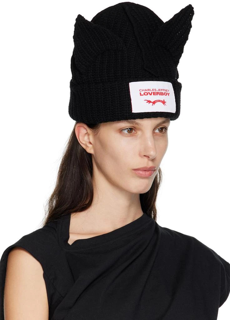 商品Charles Jeffrey Loverboy|Black Chunky Ears Beanie,价格¥1123,第2张图片详细描述