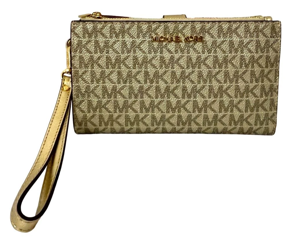 商品Michael Kors|Jet Set Travel MK Metallic Signature Double Zi hone Case Wristlet,价格¥867,第1张图片