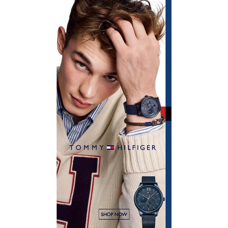 商品Tommy Hilfiger|Men's Blue Stainless Steel Mesh Bracelet Watch 44mm,价格¥692,第2张图片详细描述