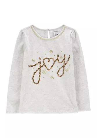 商品Carter's|Girls 4 6X Christmas Joy Jersey Graphic T Shirt,价格¥69,第1张图片