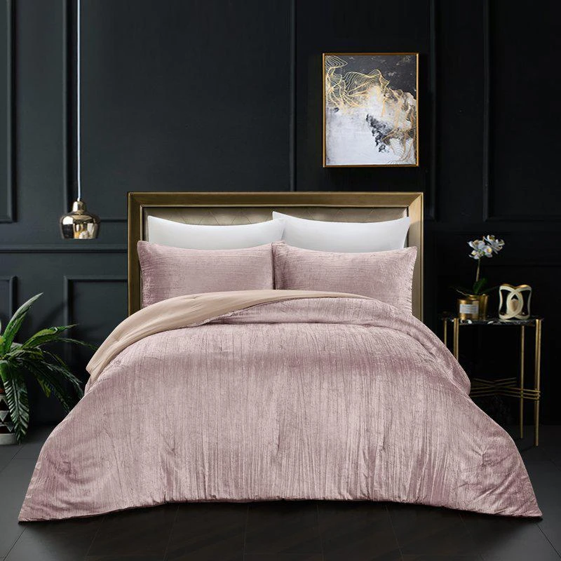 商品Grace Living|Grace Living Tillie Velvet 3pc Comforter Set With 2 Pillow Shams, 1 Comforter QUEEN,价格¥594,第1张图片