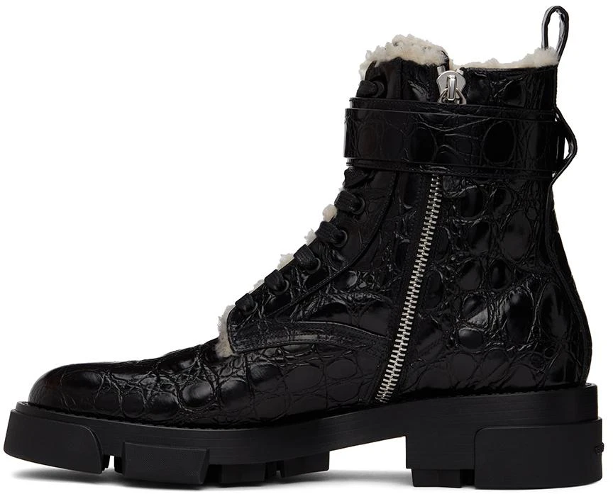 商品Givenchy|Black Terra Shearling-Lined Combat Boots,价格¥3466,第3张图片详细描述