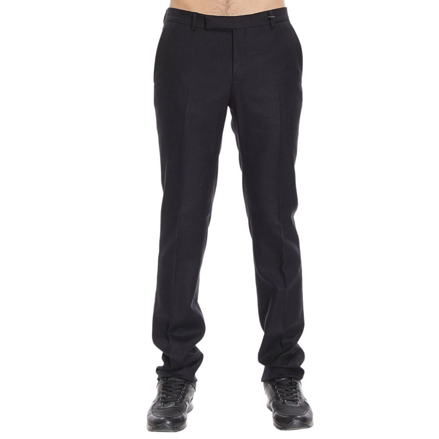 商品Zegna|ZEGNA 男士黑色羊毛西装裤 7FGNC2-6ZF-075,价格¥1504,第1张图片