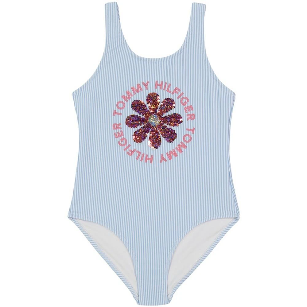 商品Tommy Hilfiger|Little Girls Flip-Sequin Daisy One-Piece Swimsuit,价格¥123,第3张图片详细描述