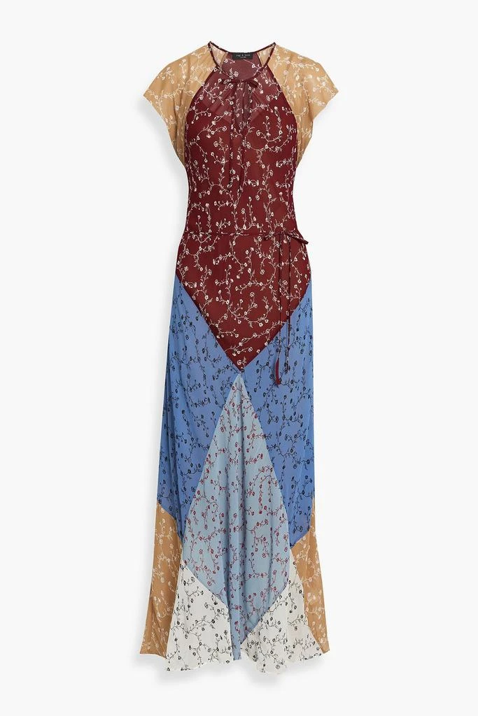 商品Rag & Bone|Color-block floral-print chiffon maxi dress,价格¥660,第1张图片