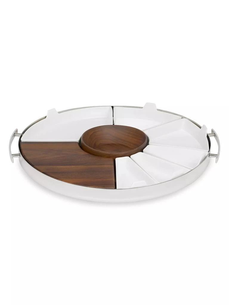 商品Christofle|Mood Stainless Steel, Walnut & Porcelain 10-Piece Party Tray,价格¥10191,第1张图片