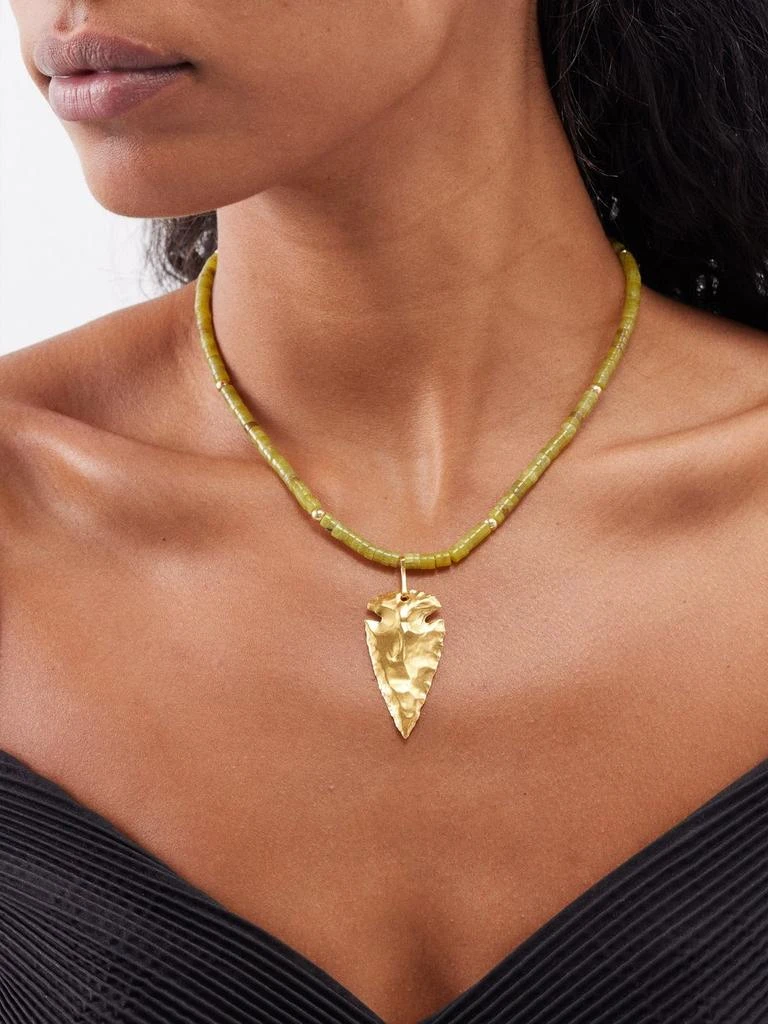 商品Hermina Athens|Before Sunrise jade & gold-vermeil necklace,价格¥1061,第2张图片详细描述