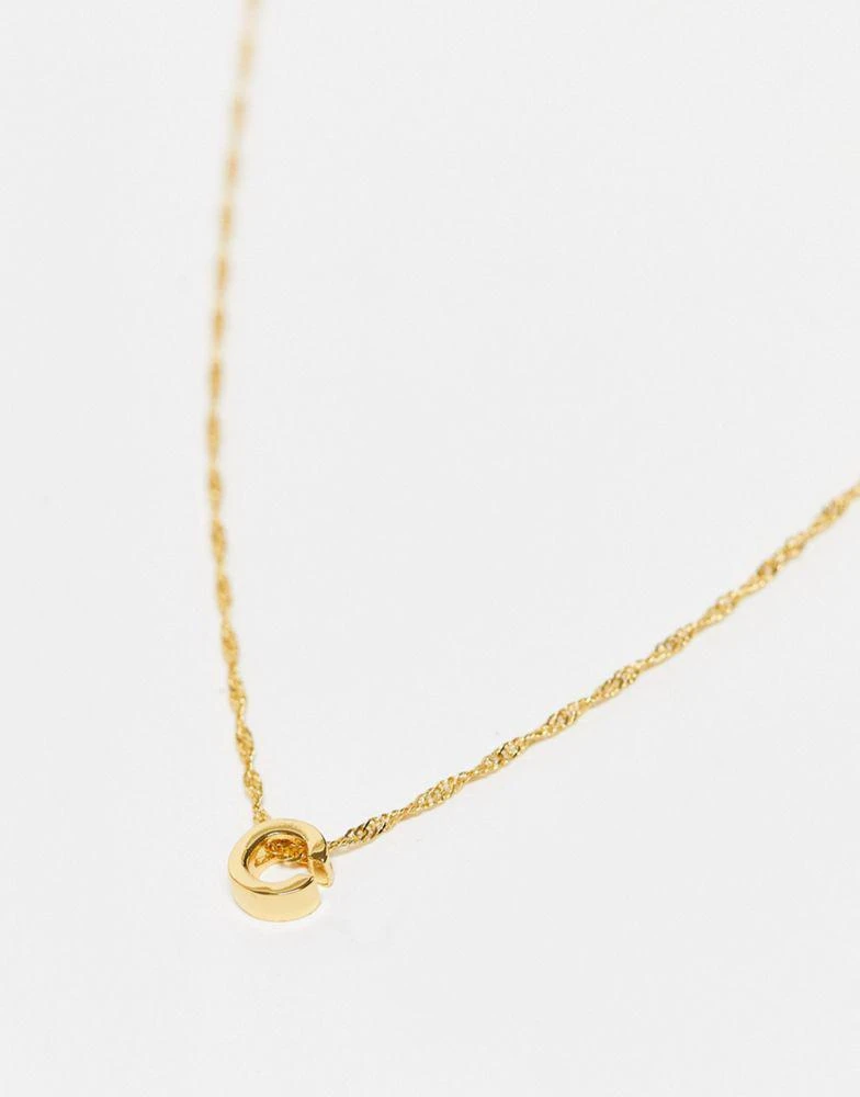 商品ASOS|ASOS DESIGN 14k gold plated necklace with simple C initial,价格¥133,第3张图片详细描述