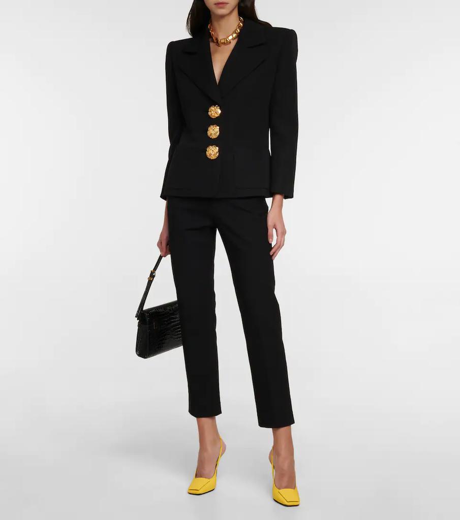 商品Yves Saint Laurent|Maxine真丝绉绸露跟高跟鞋,价格¥7577,第4张图片详细描述