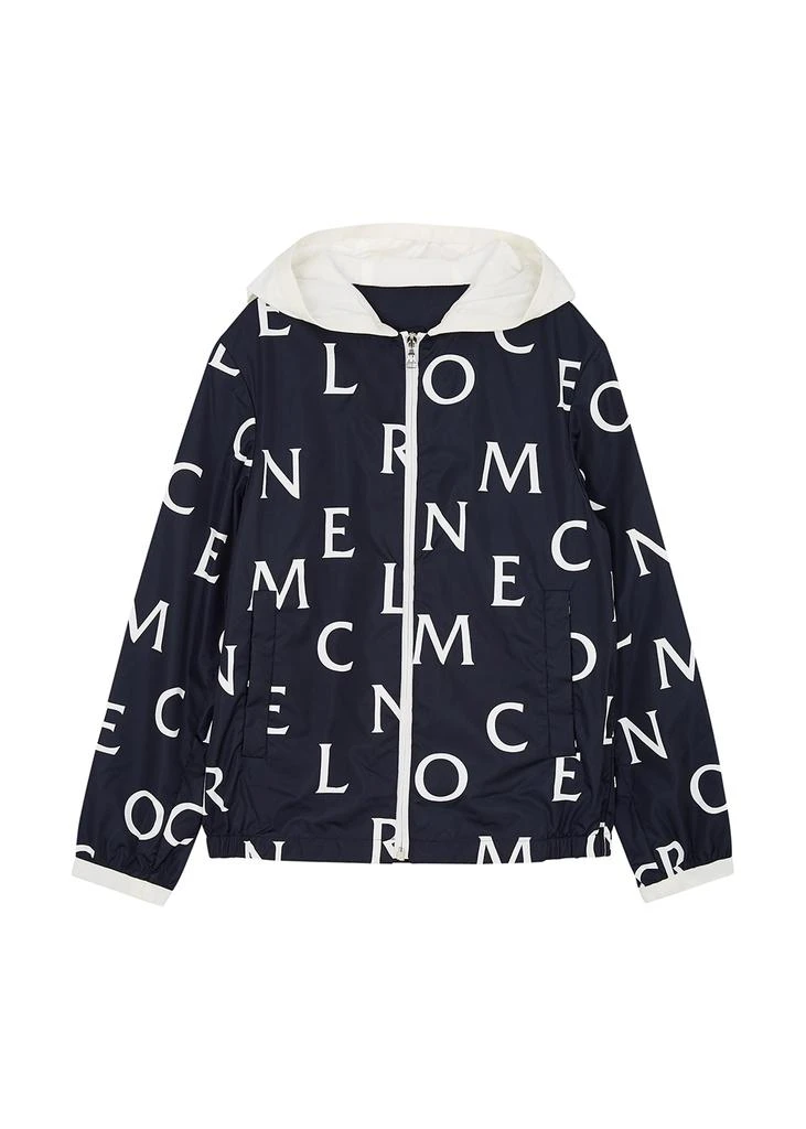商品Moncler|KIDS Jiro navy logo-print shell jacket (12-14 years),价格¥4308,第1张图片