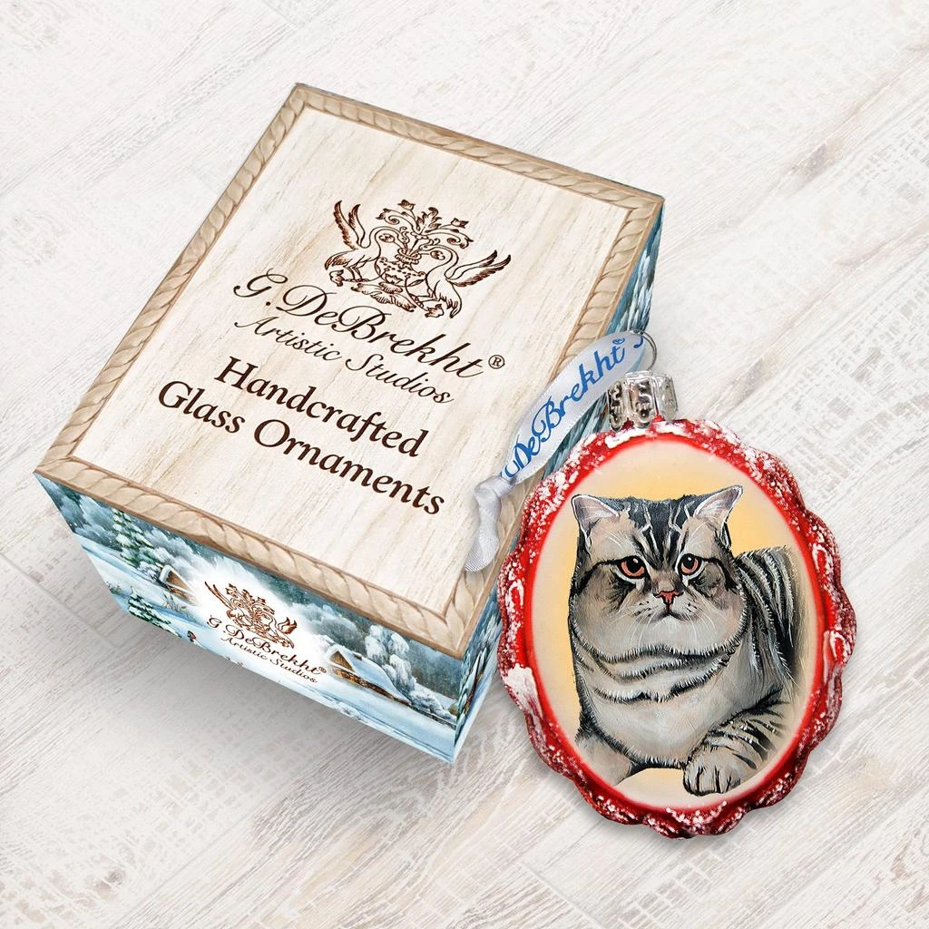 商品Designocracy|Designocracy Grey Tabby Glass Ornament,价格¥198,第4张图片详细描述
