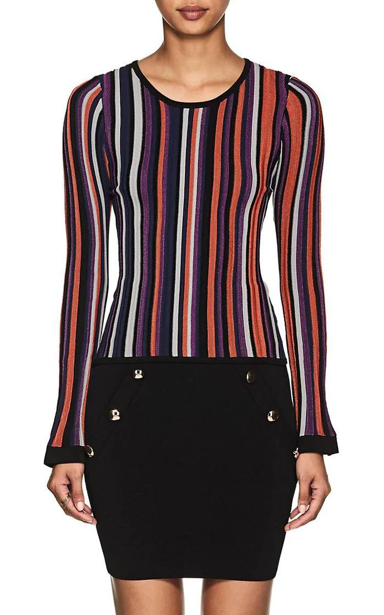 商品Ronny Kobo|Dafne Metallic Striped Sweater,价格¥538,第1张图片
