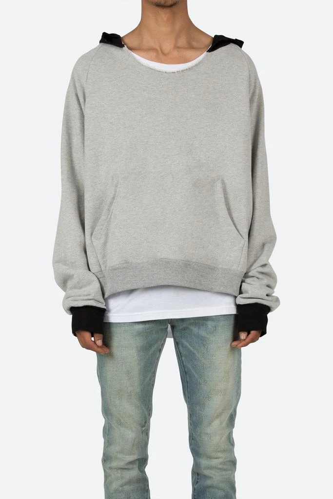 商品MNML|Cut Neck Hoodie - Grey,价格¥211,第1张图片