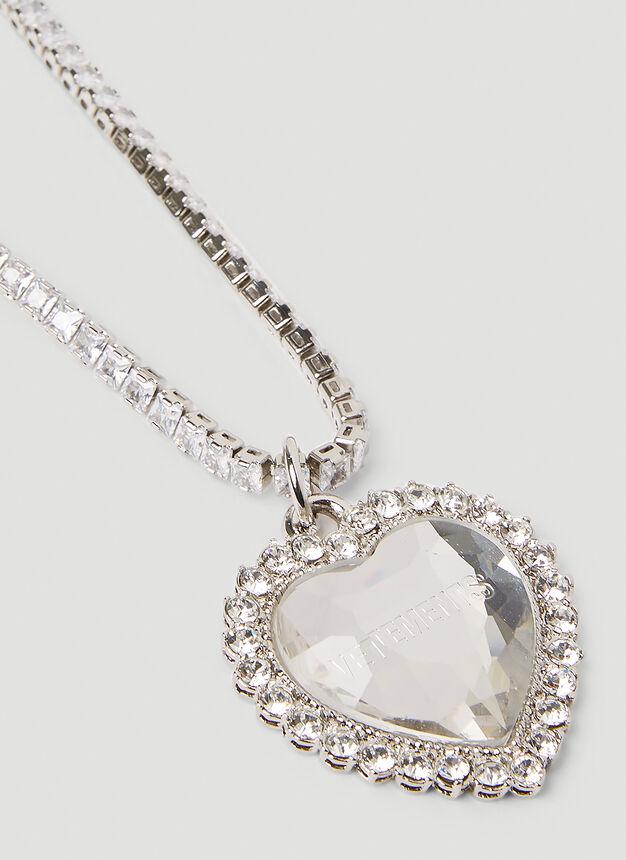 Crystal Heart Necklace in Silver商品第2张图片规格展示