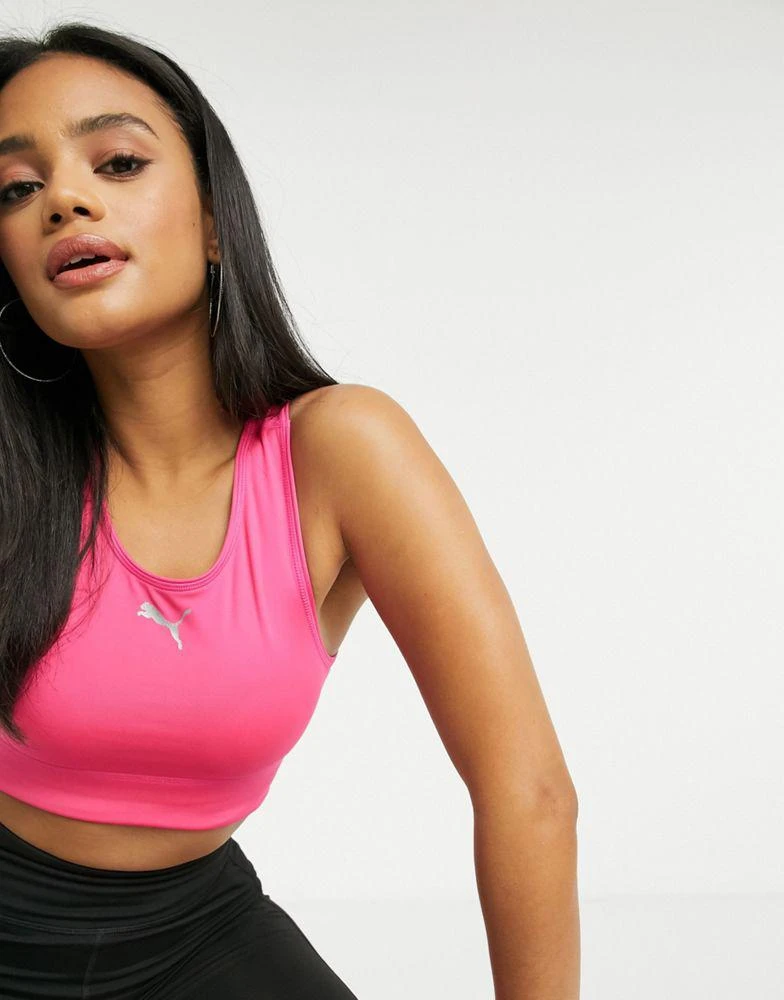 商品Puma|Puma active essentials Training bra in pink with reflective logo,价格¥124,第3张图片详细描述