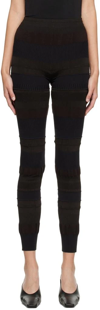 商品Acne Studios|Black & Brown Textured Rib Leggings,价格¥965,第1张图片