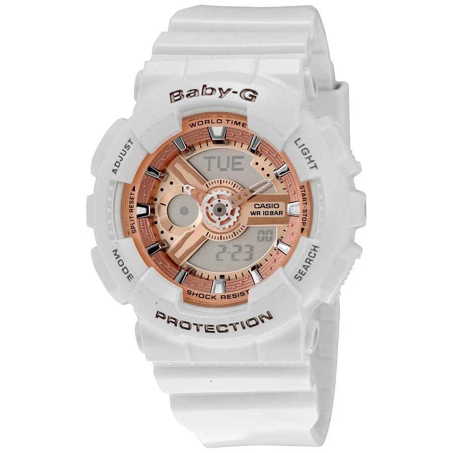 商品Casio|Baby G White Resin Ladies Watch BA110-7A1,价格¥587,第1张图片