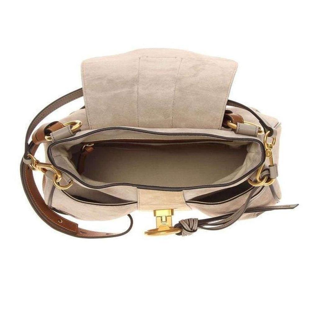 商品Chloé|Medium Beige Velvet Leather Lexa Crossbody Bag,价格¥15924,第6张图片详细描述