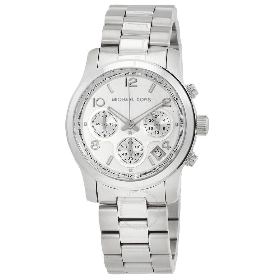 商品Michael Kors|Michael Kors Runway Chronograph Quartz Silver Dial Ladies Watch MK7325,价格¥1206,第1张图片