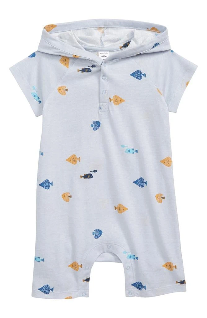 商品Nordstrom|Kids' Nordstrom Print Hooded Romper,价格¥87,第1张图片