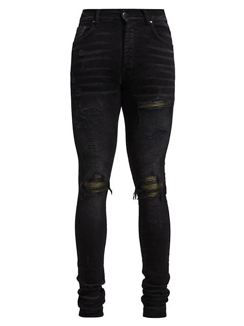 商品AMIRI|Mx1 Leather Camo Skinny Jeans,价格¥4935,第1张图片