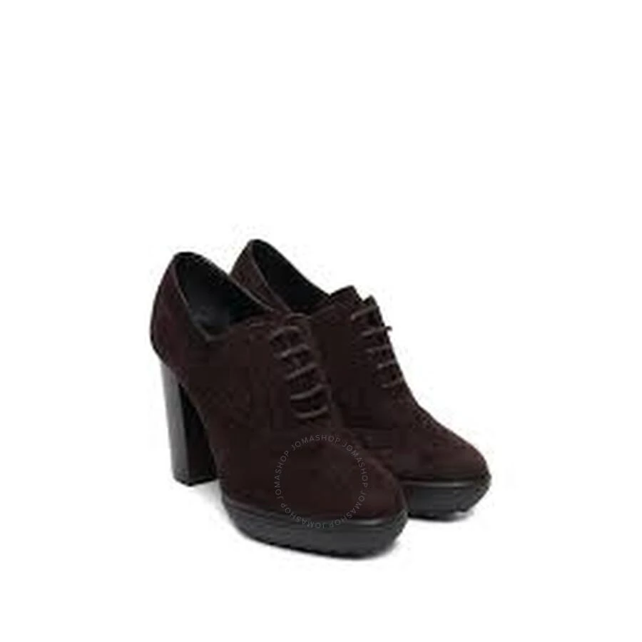 商品Tod's|Tods Womens Suede Lace Up High Heel Boots Dark Brown, Brand Size 40 ( US Size 10 ),价格¥1399,第1张图片