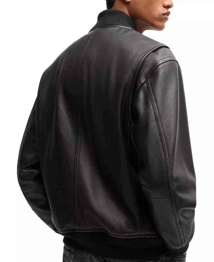 商品Hugo Boss|Men's Relaxed-Fit Leather Jacket,价格¥3213,第3张图片详细描述