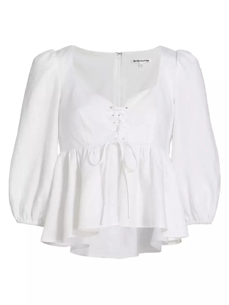 商品Reformation|Abigail Lace-Up Blouse,价格¥416,第1张图片