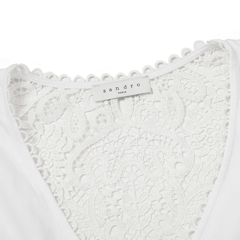 SANDRO 白色女士T恤 R130055P-WHITE 商品