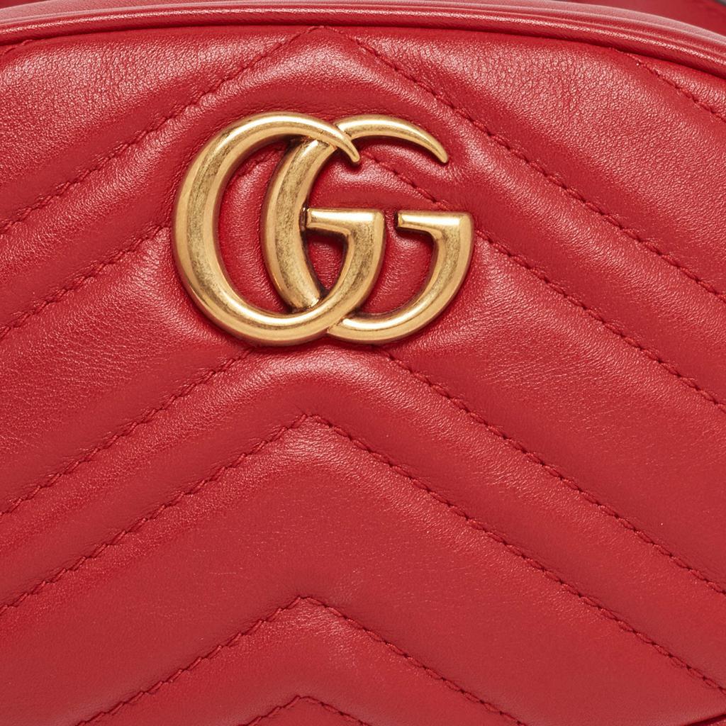 商品[二手商品] Gucci|Gucci Red Matelasse Leather GG Marmont Belt Bag,价格¥4908,第7张图片详细描述