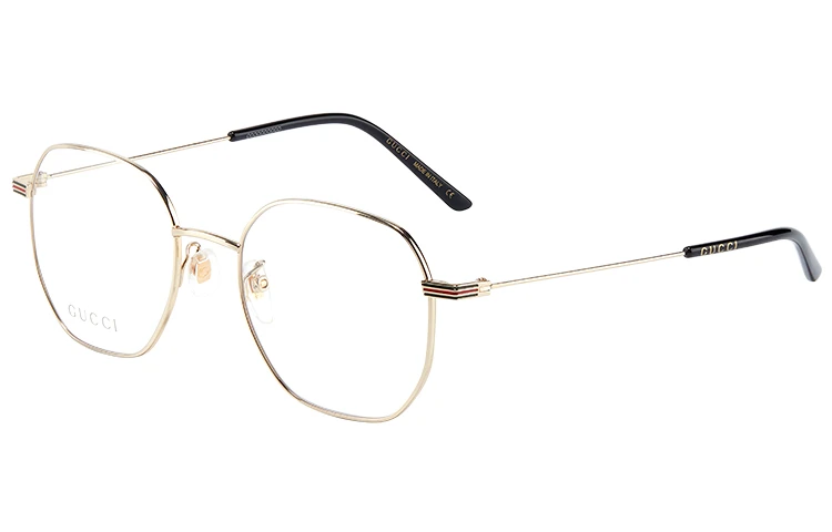 商品[国内直发] Gucci|古驰 透明镜片金色镜框 文艺 金属 不规则形 光学镜架 男女同款情侣款,价格¥2133,第1张图片