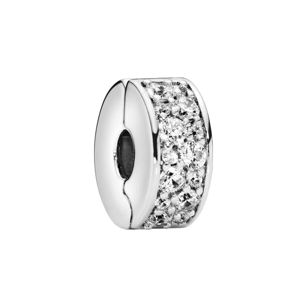 商品PANDORA|PANDORA 潘多拉 闪烁优雅925银硅胶女士串饰固定夹 791817CZ,价格¥191,第1张图片