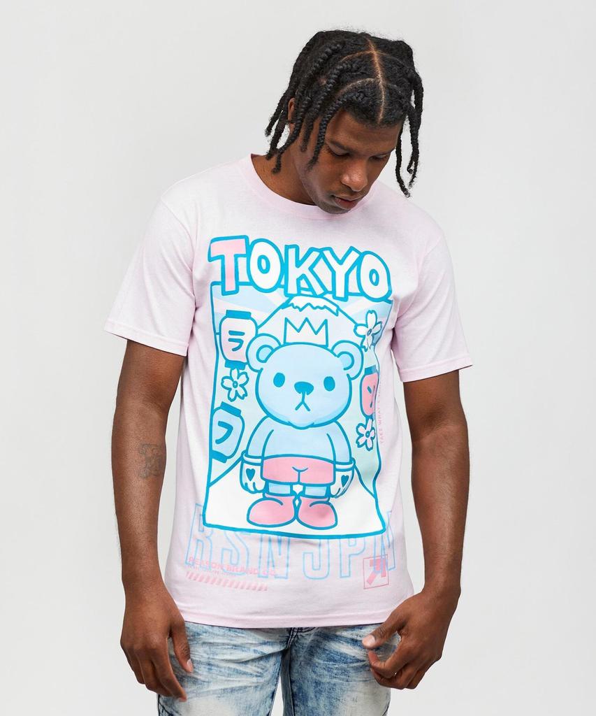 Neo Tokyo Bear Graphic Tee - Light Pink商品第1张图片规格展示