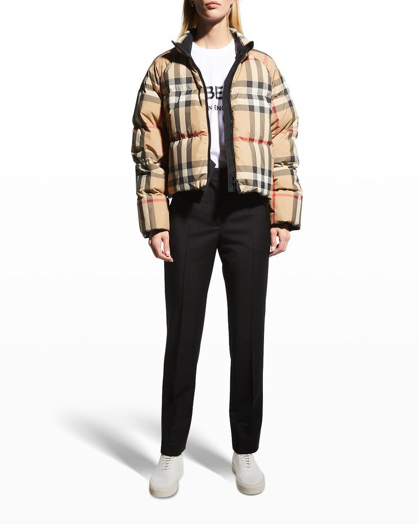 商品Burberry|Check Cropped Puffer Jacket,价格¥12133,第1张图片