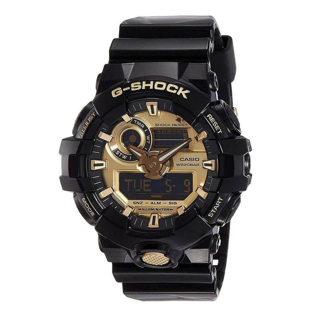 商品Casio|Casio Men's World Time Watch - G-Shock Black Resin Strap | GA710GB-1A,价格¥762,第1张图片