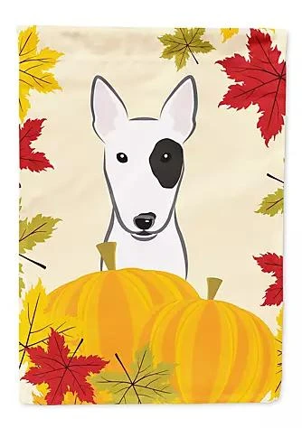 商品Caroline's Treasures|Treasures 11 X 15 1 2 In. Polyester Bull Terrier Thanksgiving Garden Flag 2 Sided 2 Ply,价格¥134,第1张图片