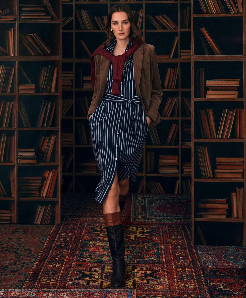 商品Brooks Brothers|Cotton Striped Shirt Dress,价格¥661,第3张图片详细描述