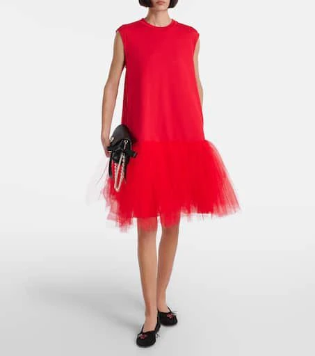 商品Simone Rocha|Tulle-trimmed cotton jersey minidress,价格¥5241,第2张图片详细描述