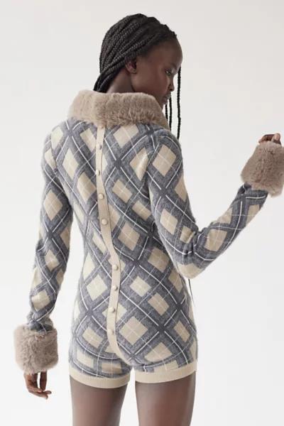 House Of Sunny London Faux Fur Trim Romper商品第3张图片规格展示